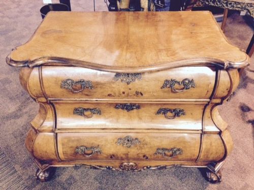 Compact Dutch 3 Drawer Graduated Bombe Chest Late 19th Century