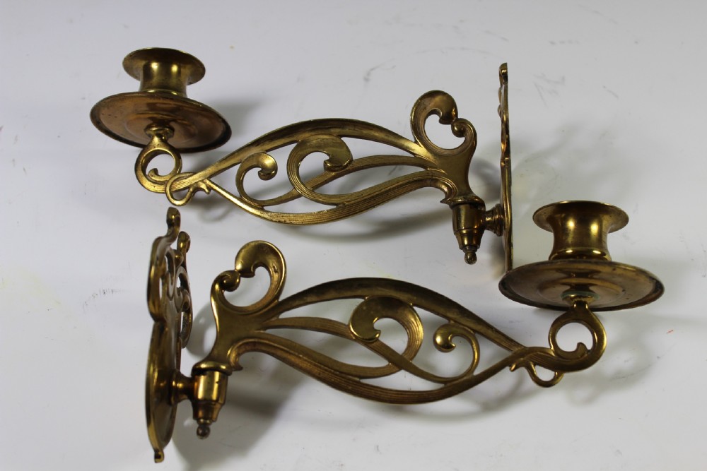 Pair Art Nouveau Bronze Piano Candle Holders C.1900 529001 www.deco