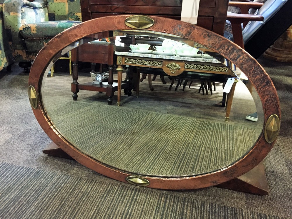 Arts Crafts Hammered Copper Mirror C 1910 582983 Deco Arts Crafts Hammered Copper Mirror C 1910