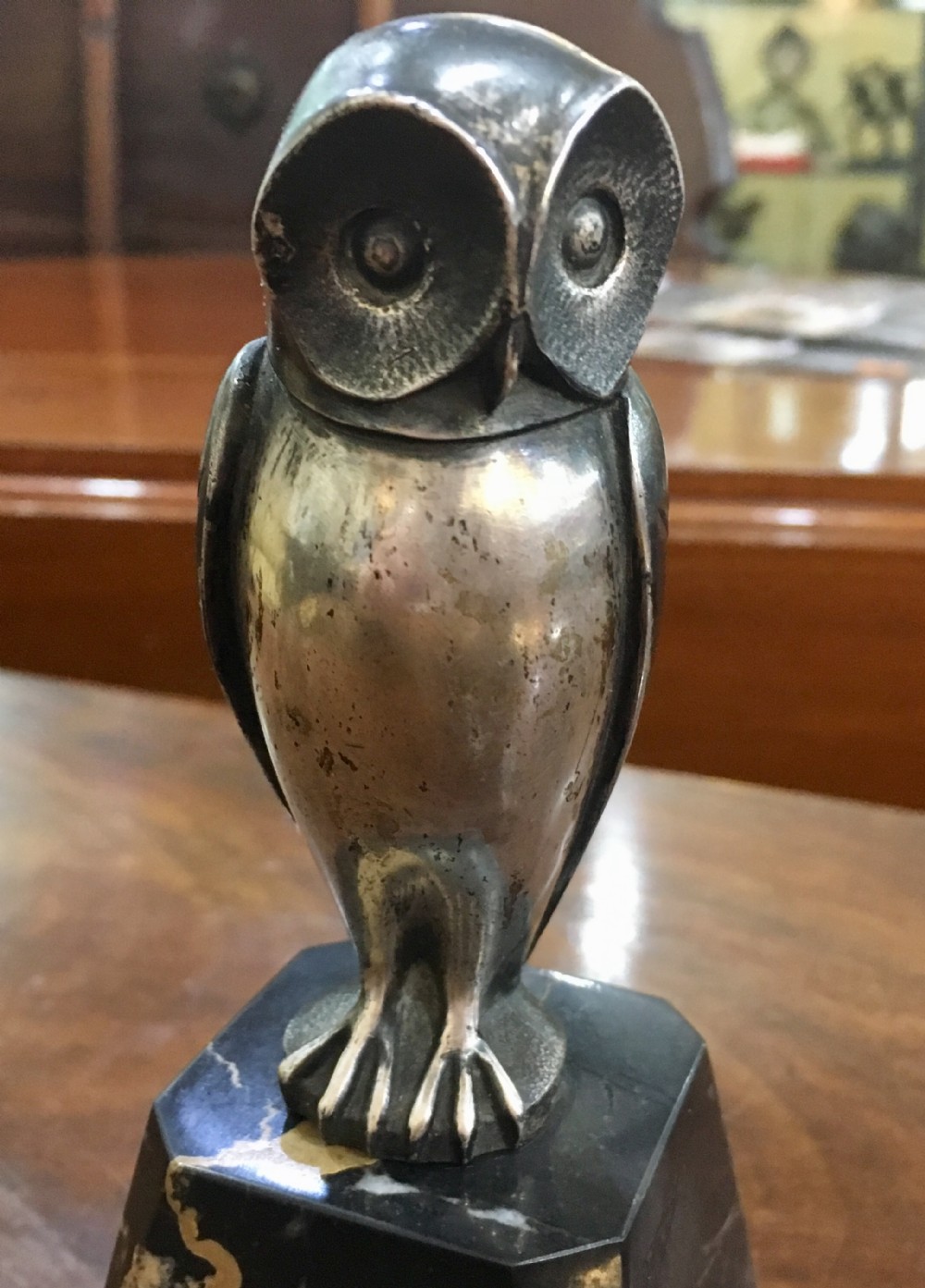 French Art Deco Bronze Owl, Signed 'l. Rigot', C.1930 663267