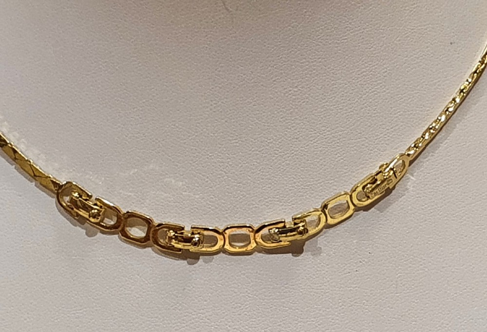 Christian Dior Vintage Iconic Bow Necklace In Black Enamel, Crystal