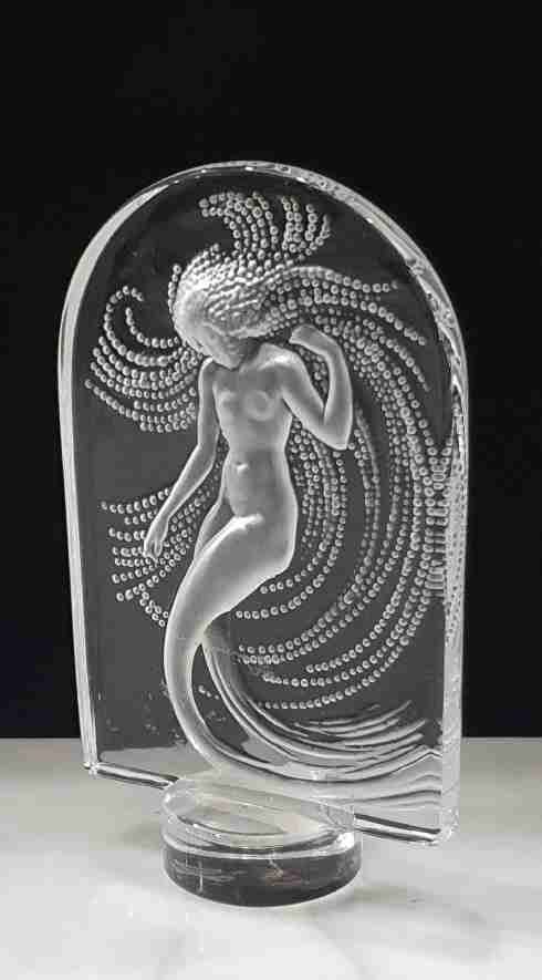 lalique sirne mermaid paperweight signed lalique france