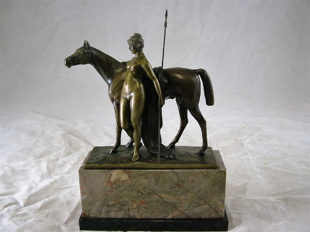 shibellin german art nouveau jugendstil maiden bronze c1910