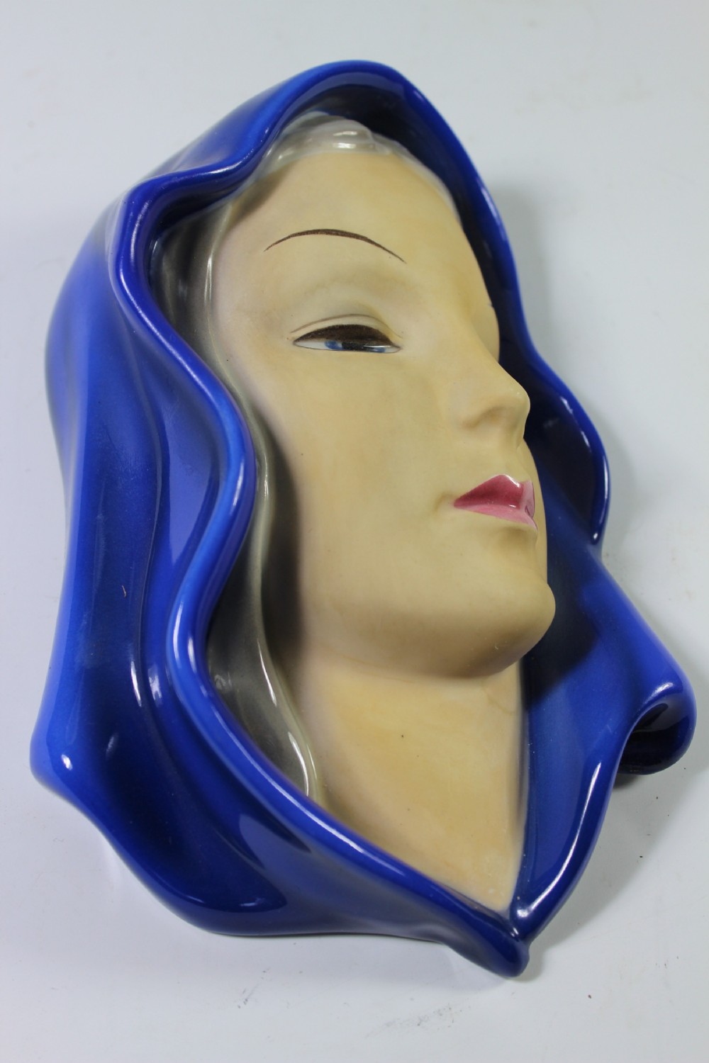 goldscheider austrian art deco wall mask of madonna 1938