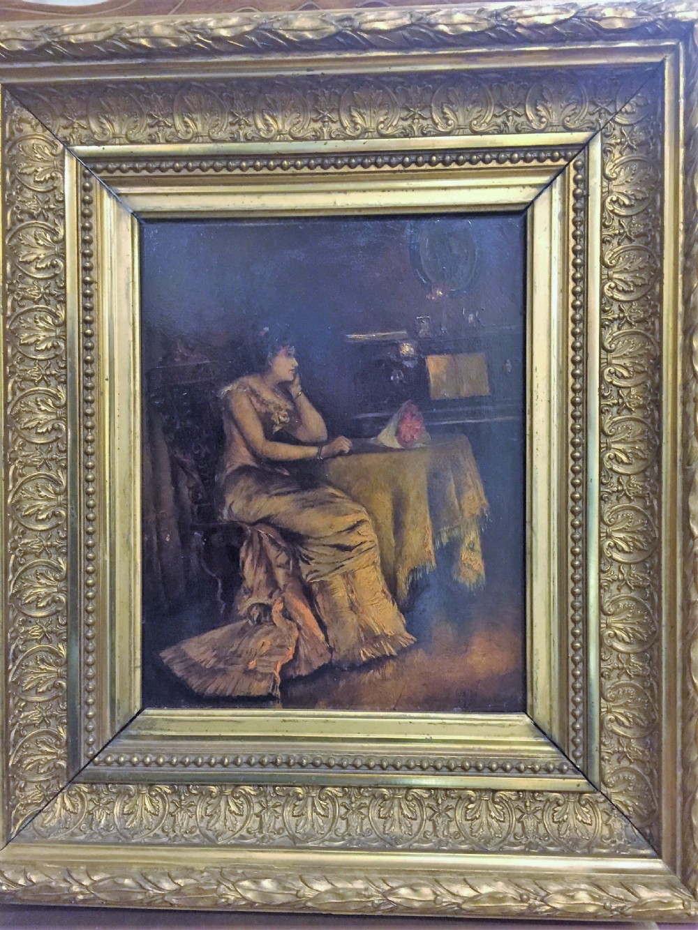 contemplation belgian 19th century oil on panel c1880
