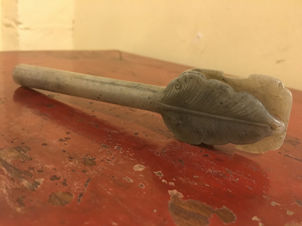 chinese imperial jade fan handle 18th century