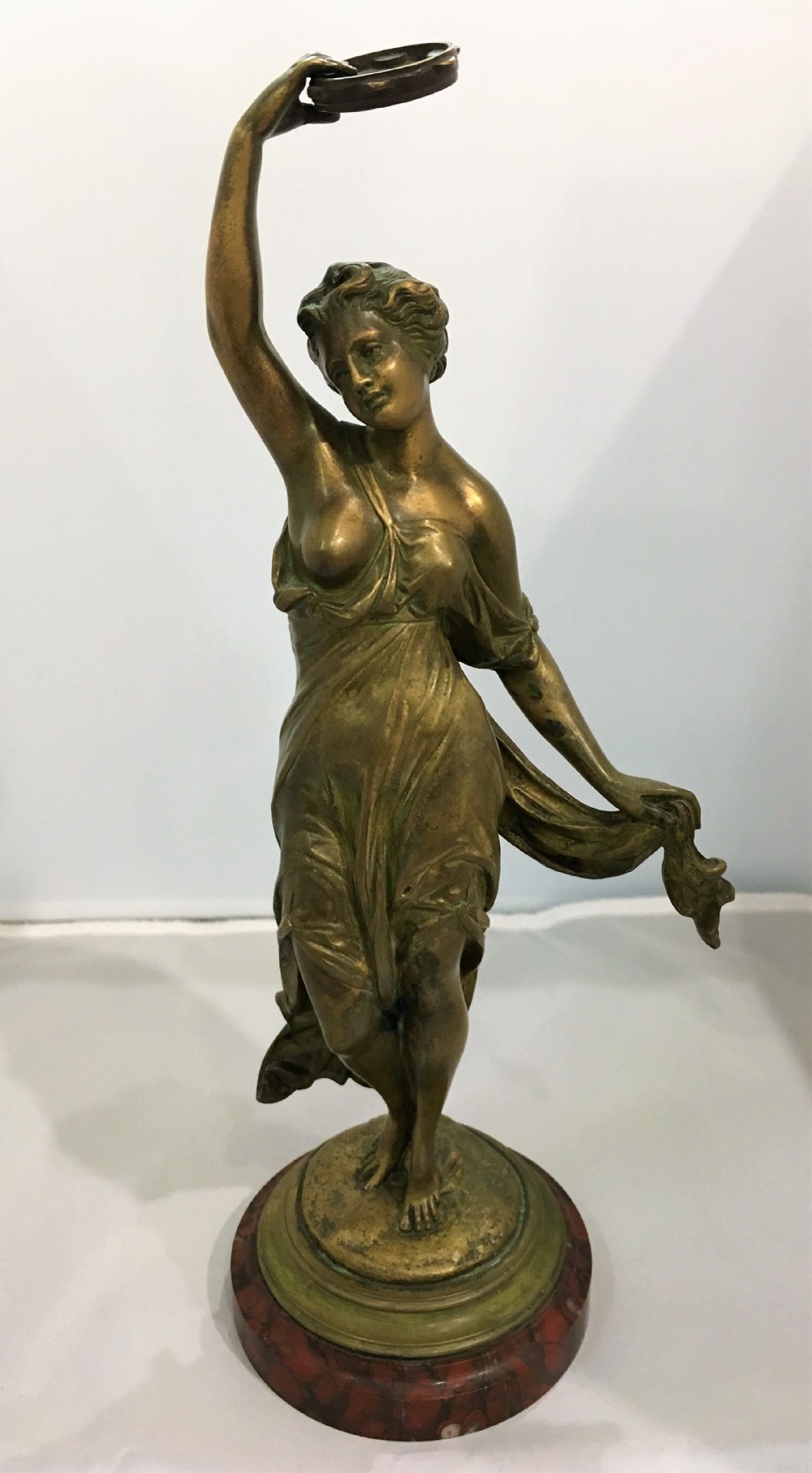 bronze 'tambourine dancer' signed carrier beleuse france c1850