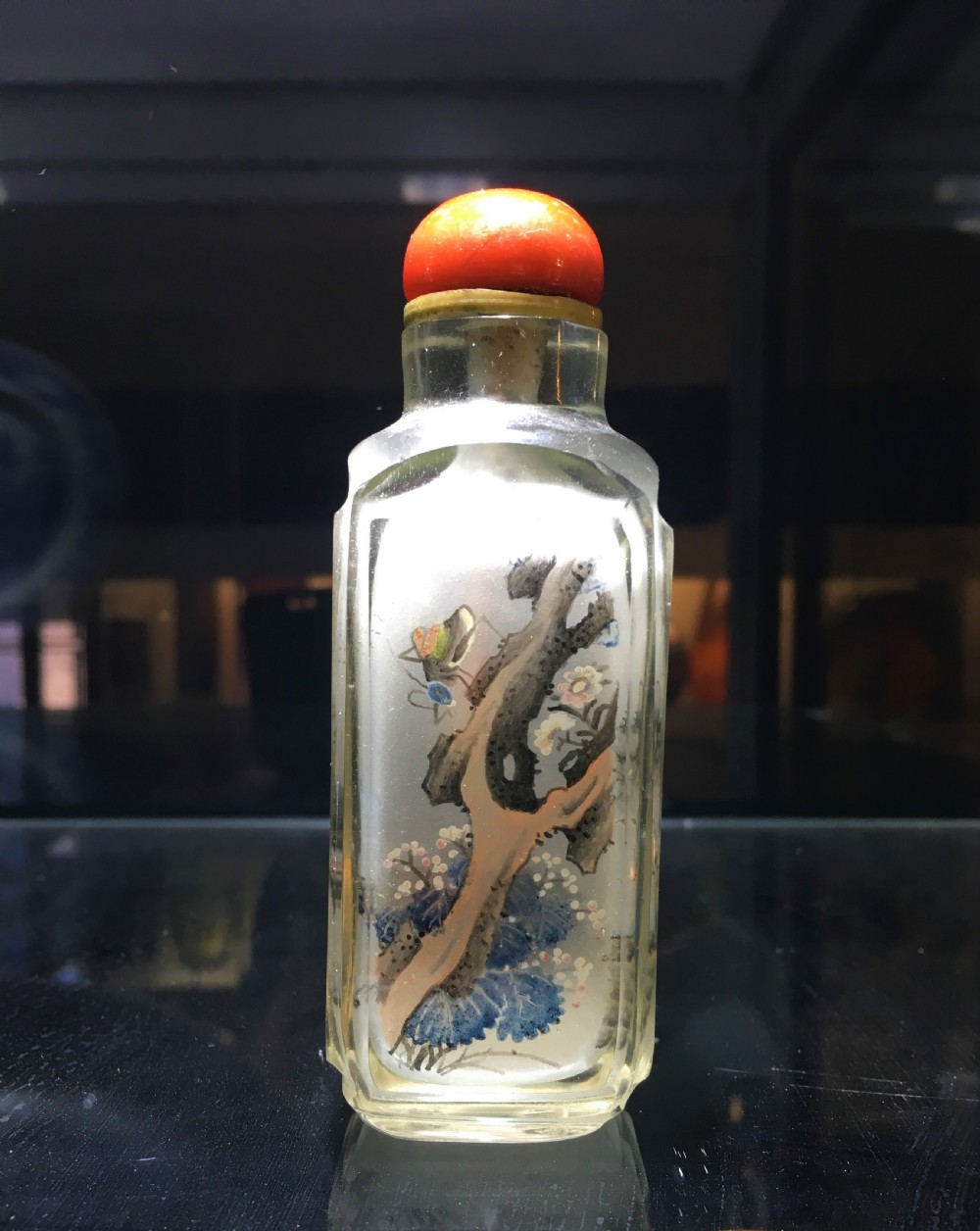 yan yutian signed chinese inside painted glass snuff bottle in square form early c20th