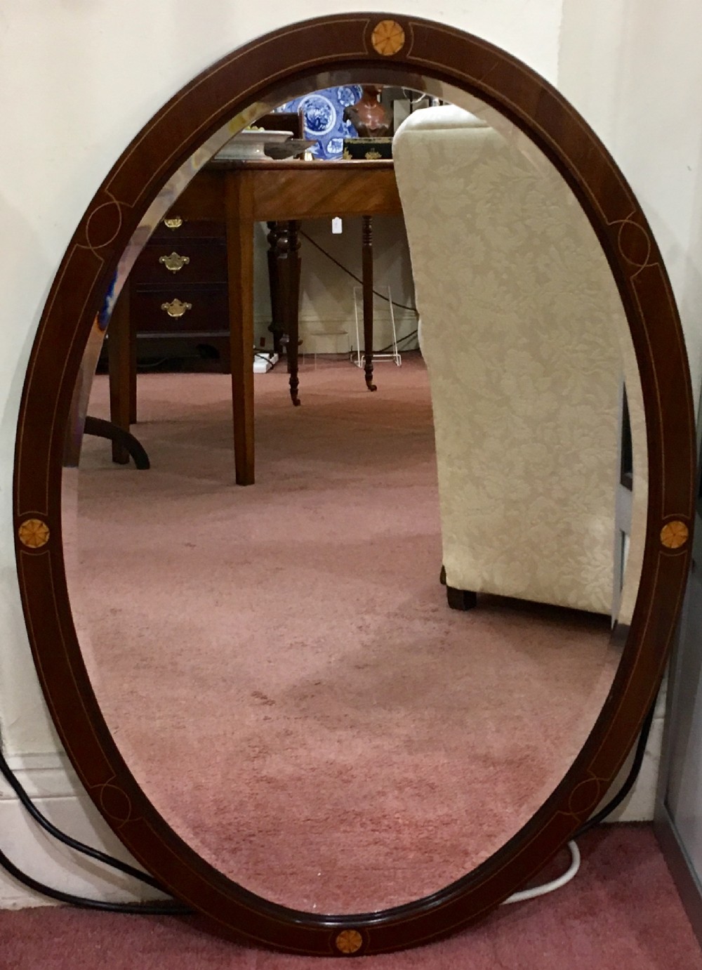 edwardian mirror with mahogany frame c 1910