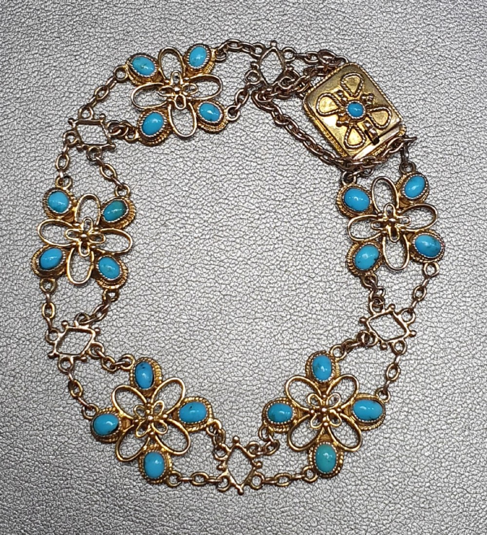 victorian turquoise 15ct gold bracelet